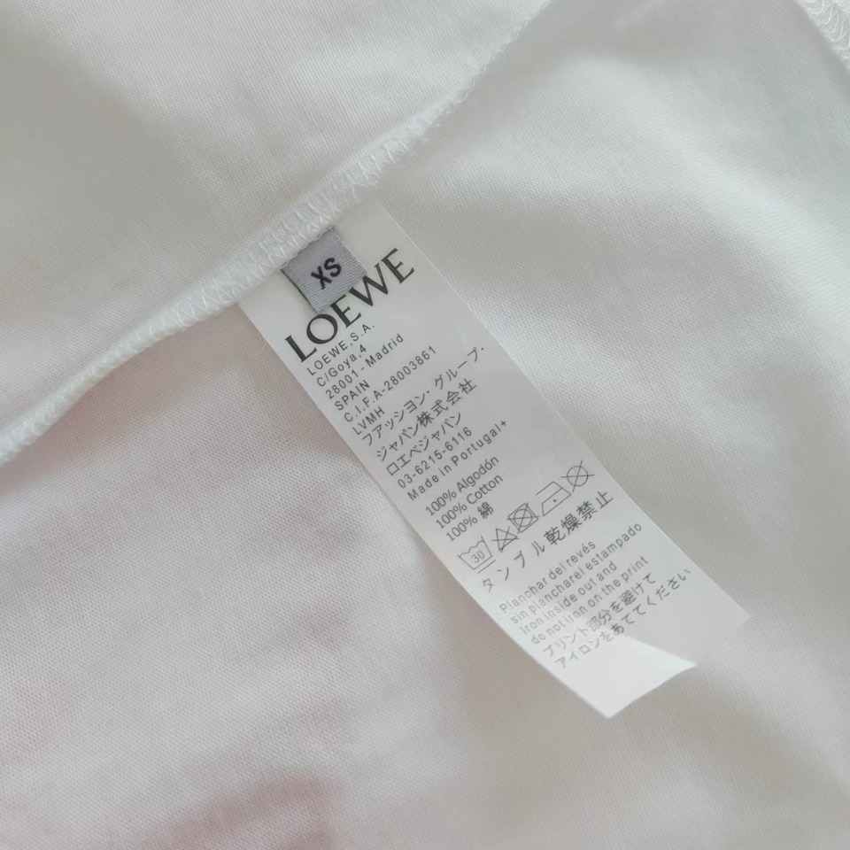 LOEWE 罗意威 霓虹刺绣荧光粉短袖T桖