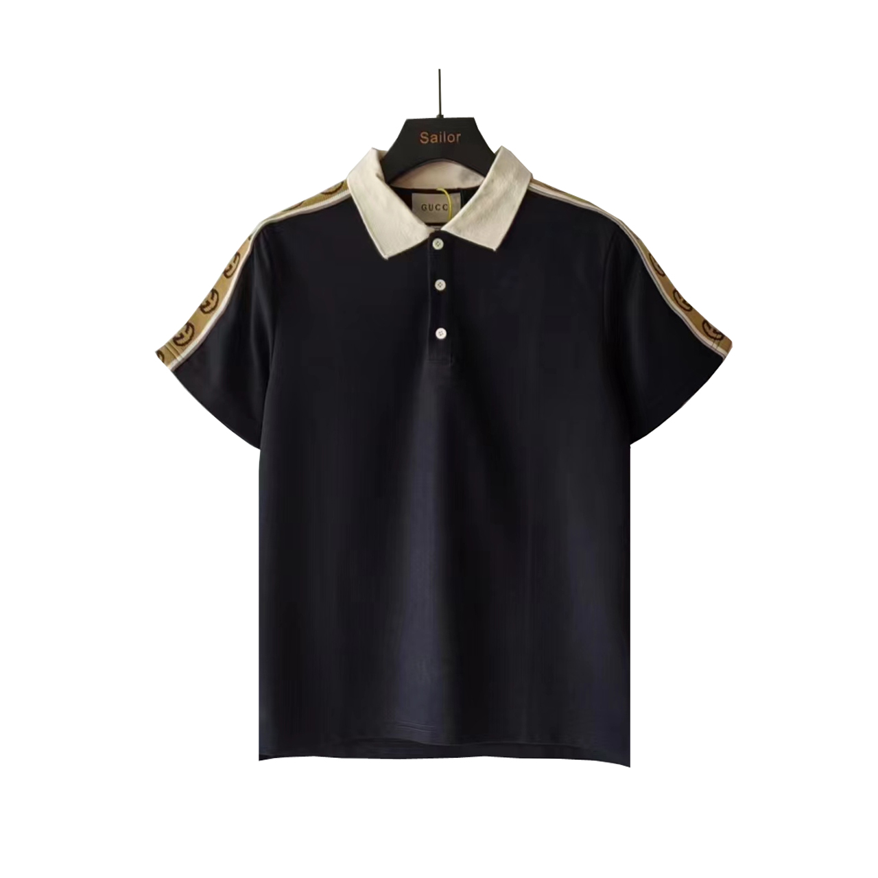 GUCC/古驰 24SS双G反光织带polo衫