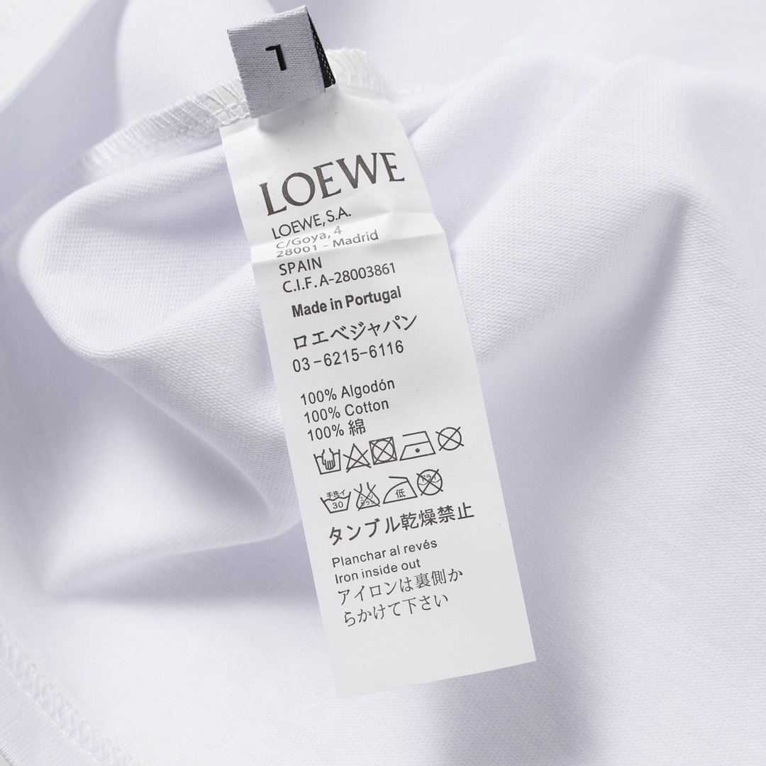 LOEWE/罗意威 口袋LOGO刺绣短袖 黑色 白色