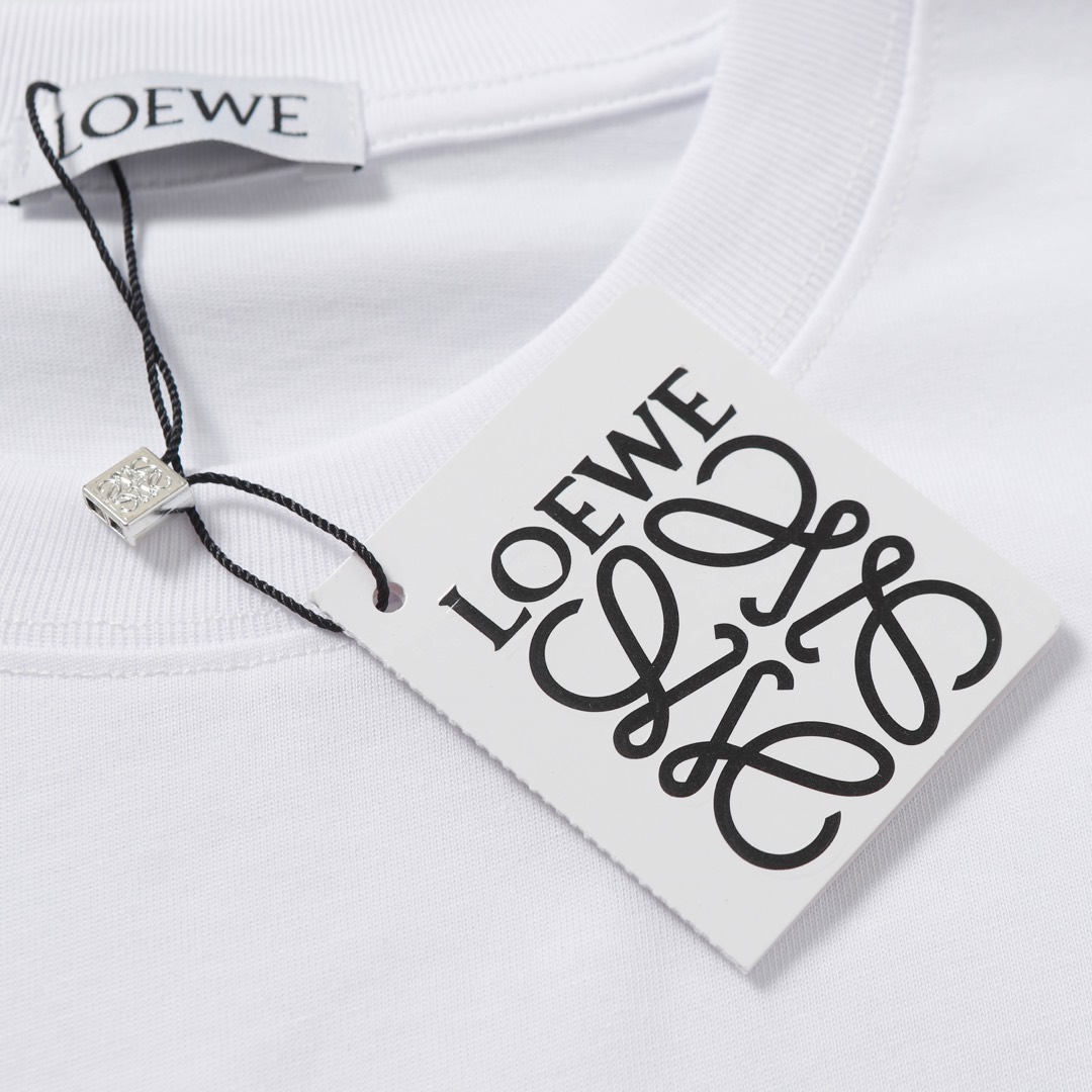 LOEWE/罗意威 口袋LOGO刺绣短袖 黑色 白色