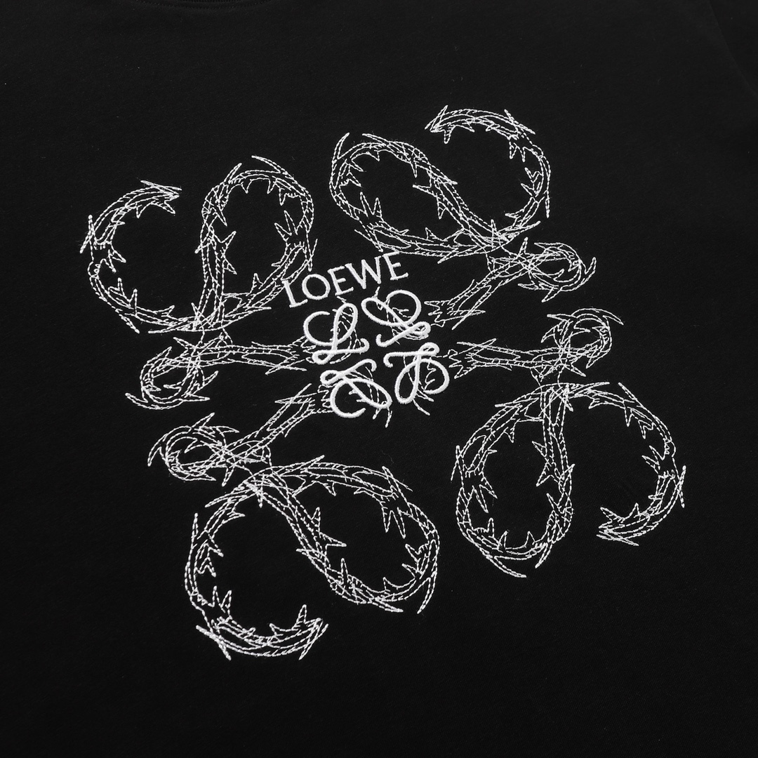 LOEWE/罗意威 荆棘LOGO刺绣短袖