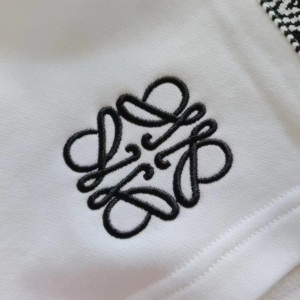 LOEWE/罗意威 24ss织带拼接字母LoGO标识刺绣五分裤