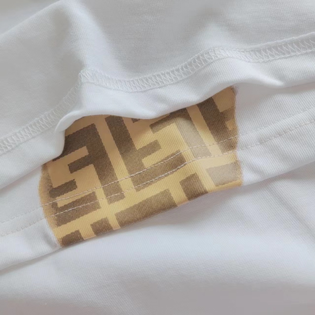 FENDI 芬迪 小魔怪眼睛双FF拼色印花短袖
