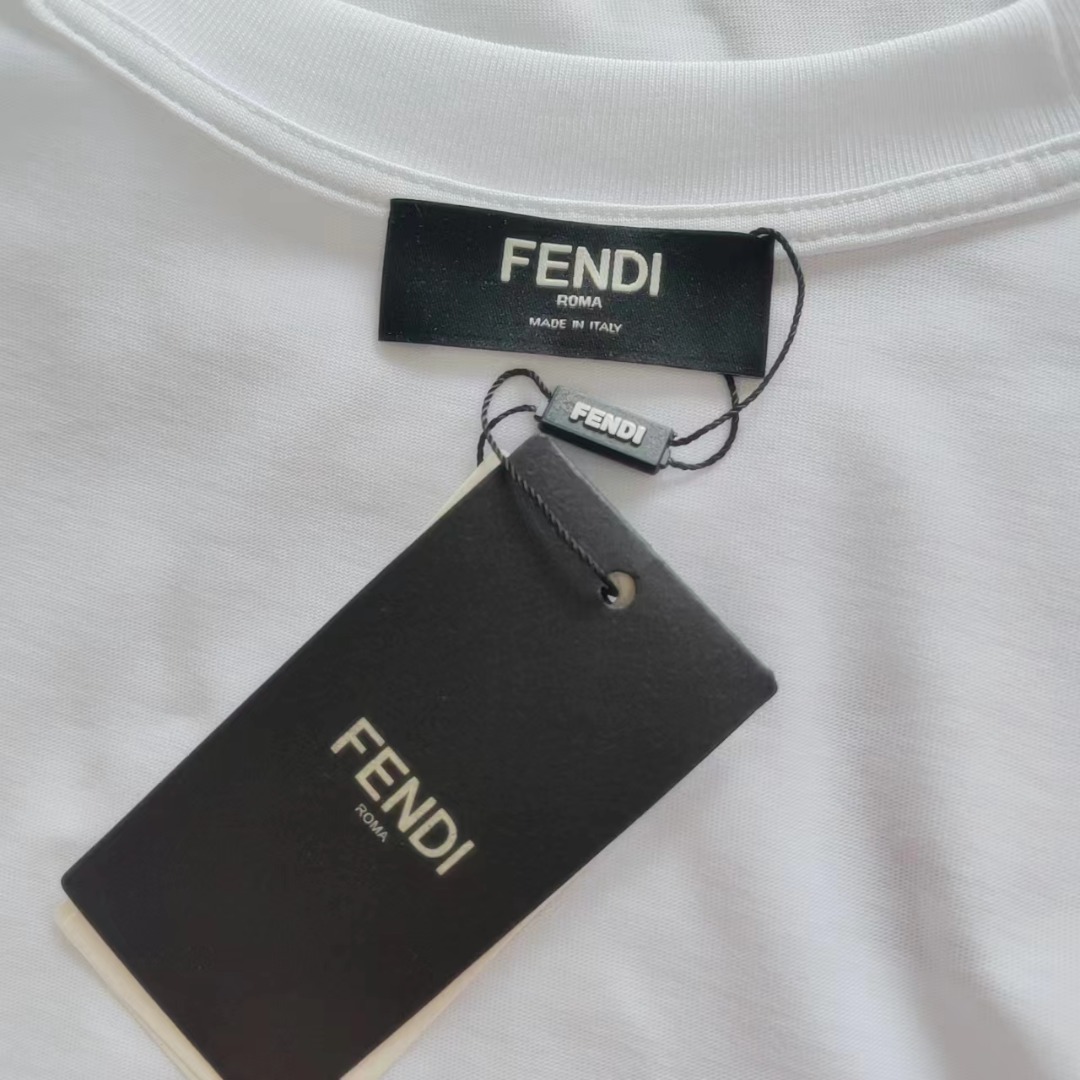 FENDI 芬迪 小魔怪眼睛双FF拼色印花短袖