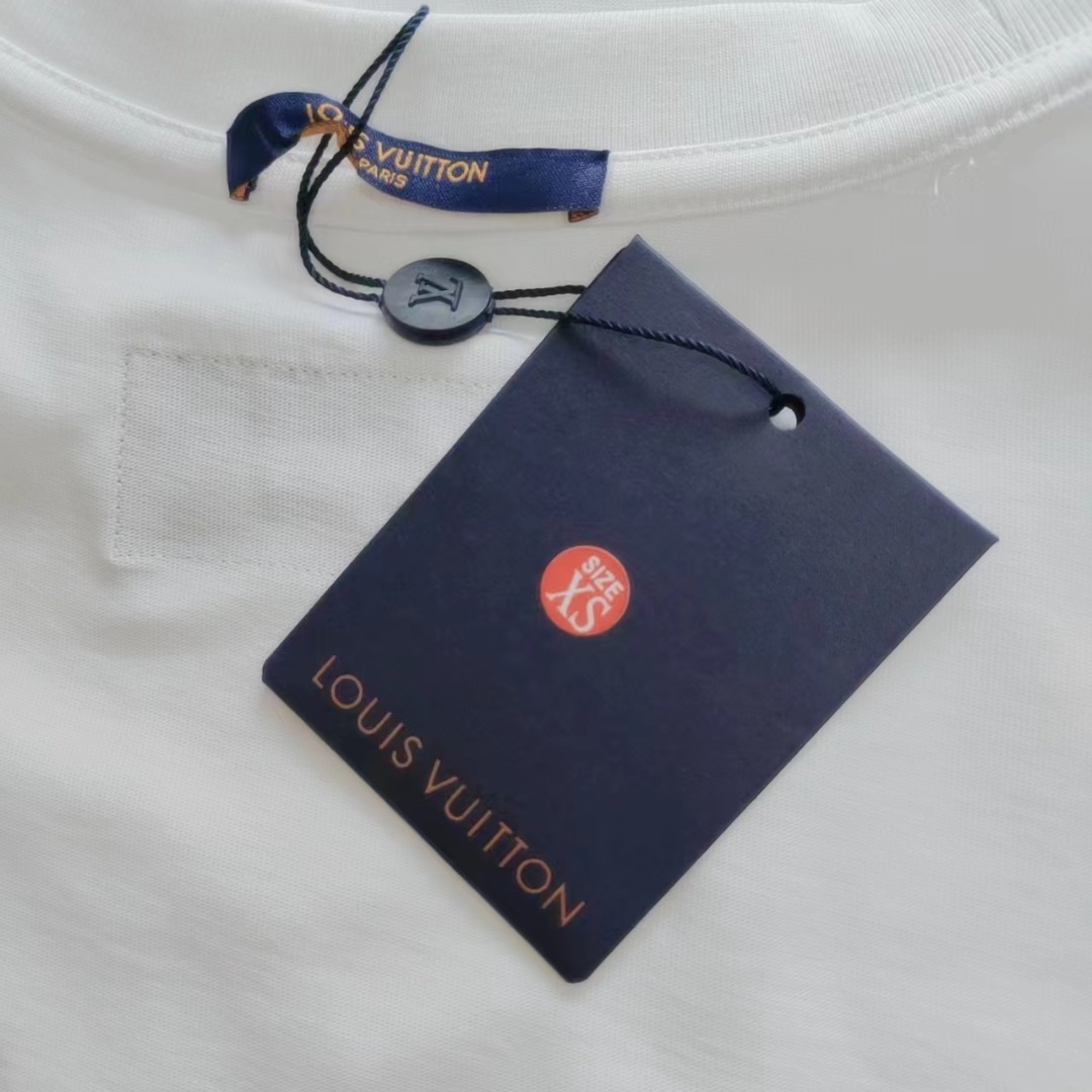 LOUIS VUITTON/路易威登LV 卡通猫抓老鼠印花短袖T恤 彩色大LOGO
