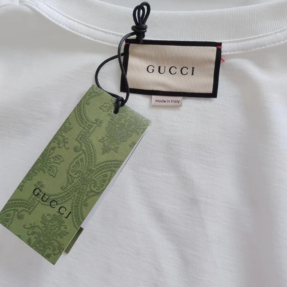 Gucci/古驰 24SS雪花字母烫钻短袖T桖