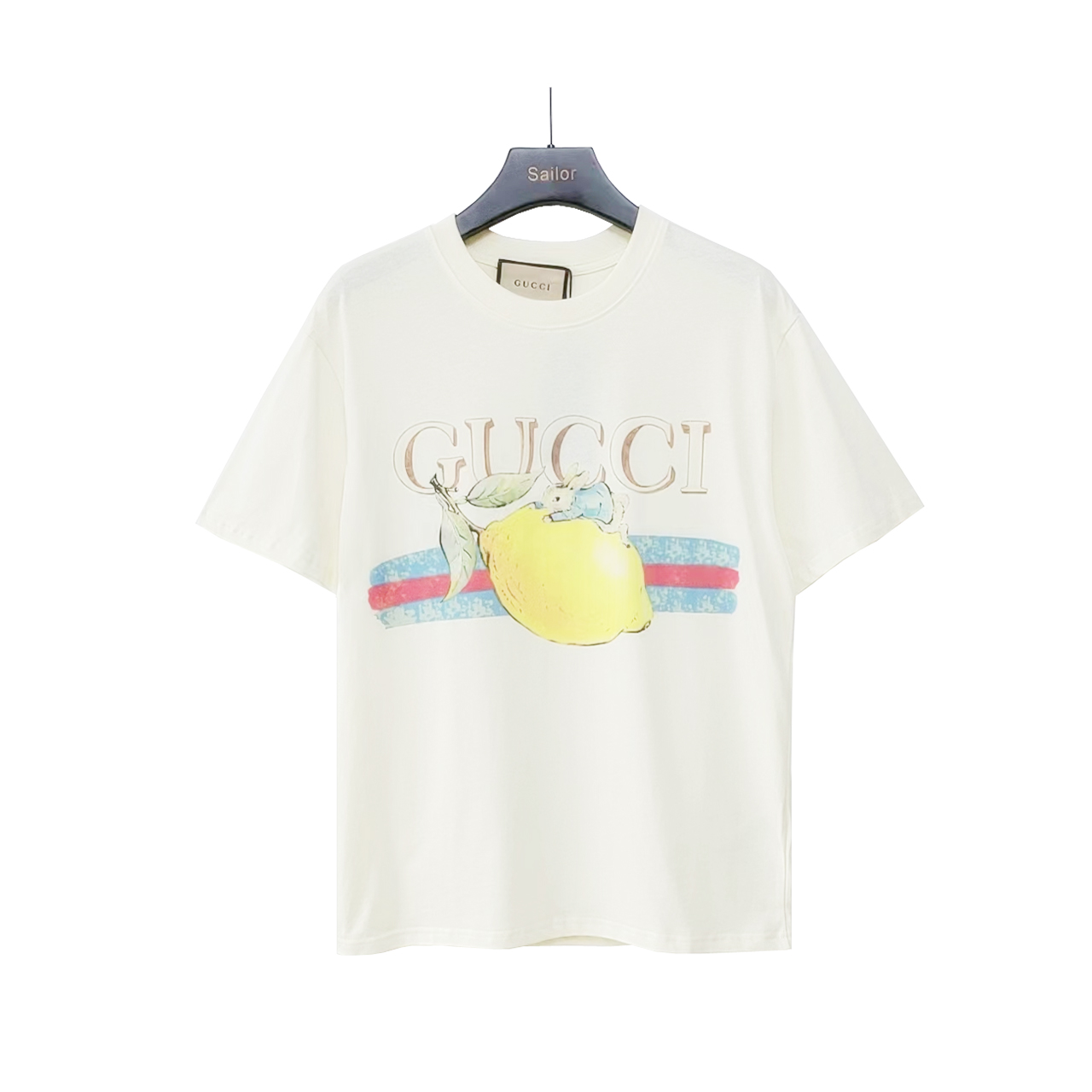GUCCI 古驰 彼得兔系列柠檬小兔印花短袖