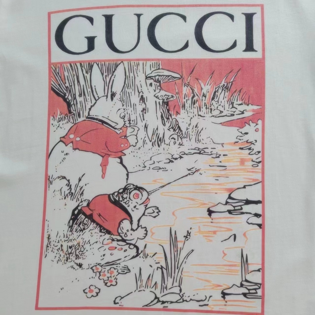 Gucci古驰新款青蛙王子图案印花短袖
