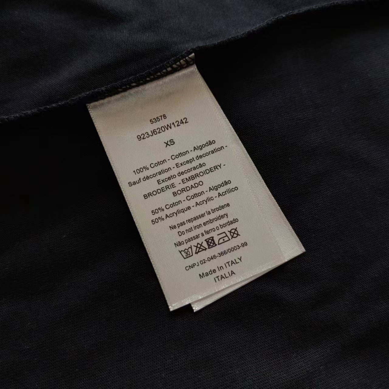 DIOR迪奥 CD 字母贴布刺绣 Logo标识精工刺绣短袖