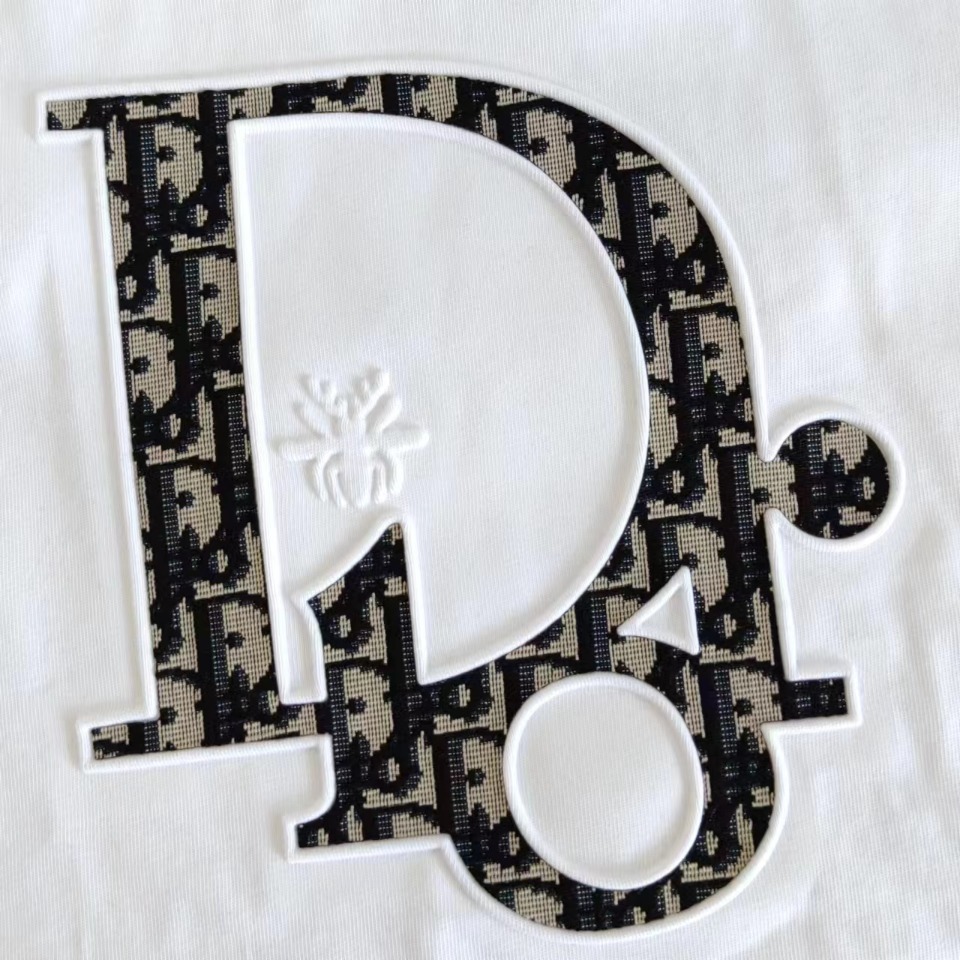 DIOR迪奥 CD 字母贴布刺绣 Logo标识精工刺绣短袖
