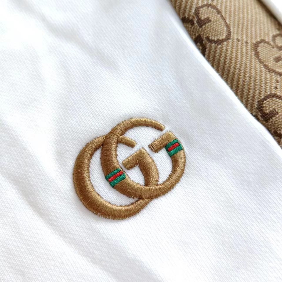 Gucci/古驰 双G字母刺绣双边织带Logo标识 五分裤