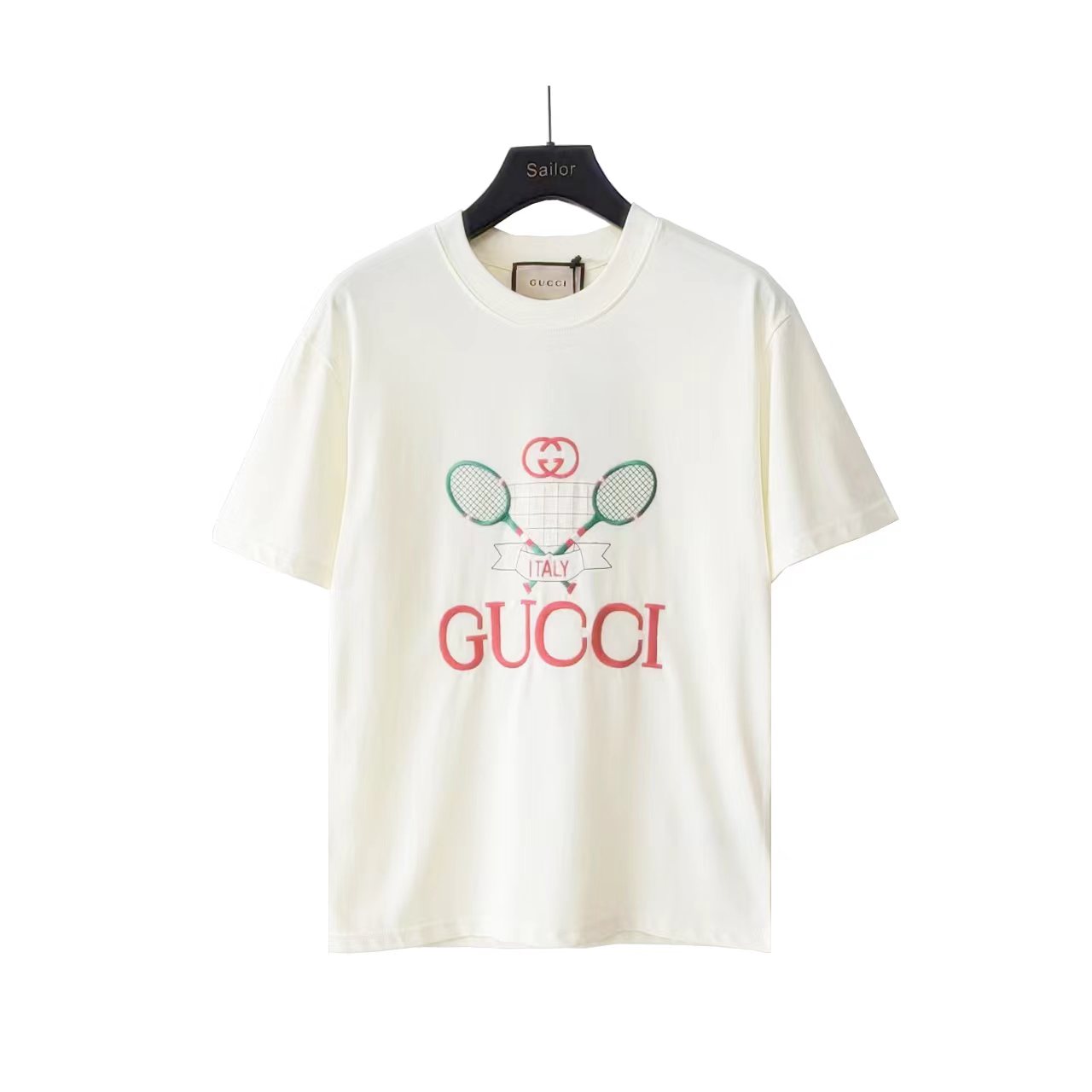 Gucci/古驰 24SS刺绣球拍logo短袖T恤