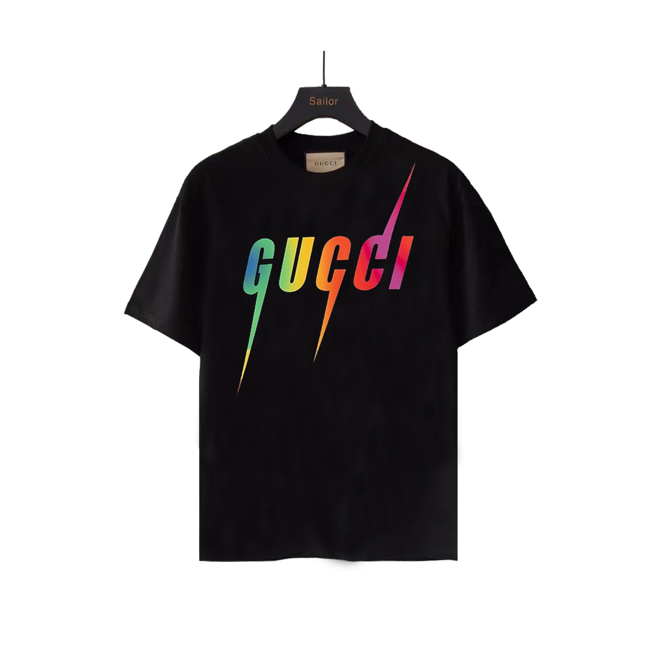 Gucci/古驰 2024炫彩闪电LOGO印花T恤