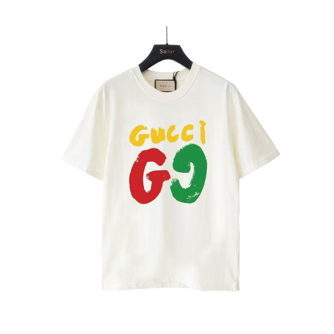 本地自取 实拍细节图+细节图 Gucci/古驰 24SS经典双G红绿字母logo图案短袖 官网同步,专柜纯棉面料!贴肤舒适,耐看又好穿,经典简约logo设计,原厂工艺一丝不苟,定制 同缸染面料 手感非常舒服 最新砖柜同步 OS落肩版型 时尚又个性 超级百搭好看的一款 男女都非常合适 人手必备款 吊牌 领标 水洗麦 三标齐全 颜色:黑色 杏色618@