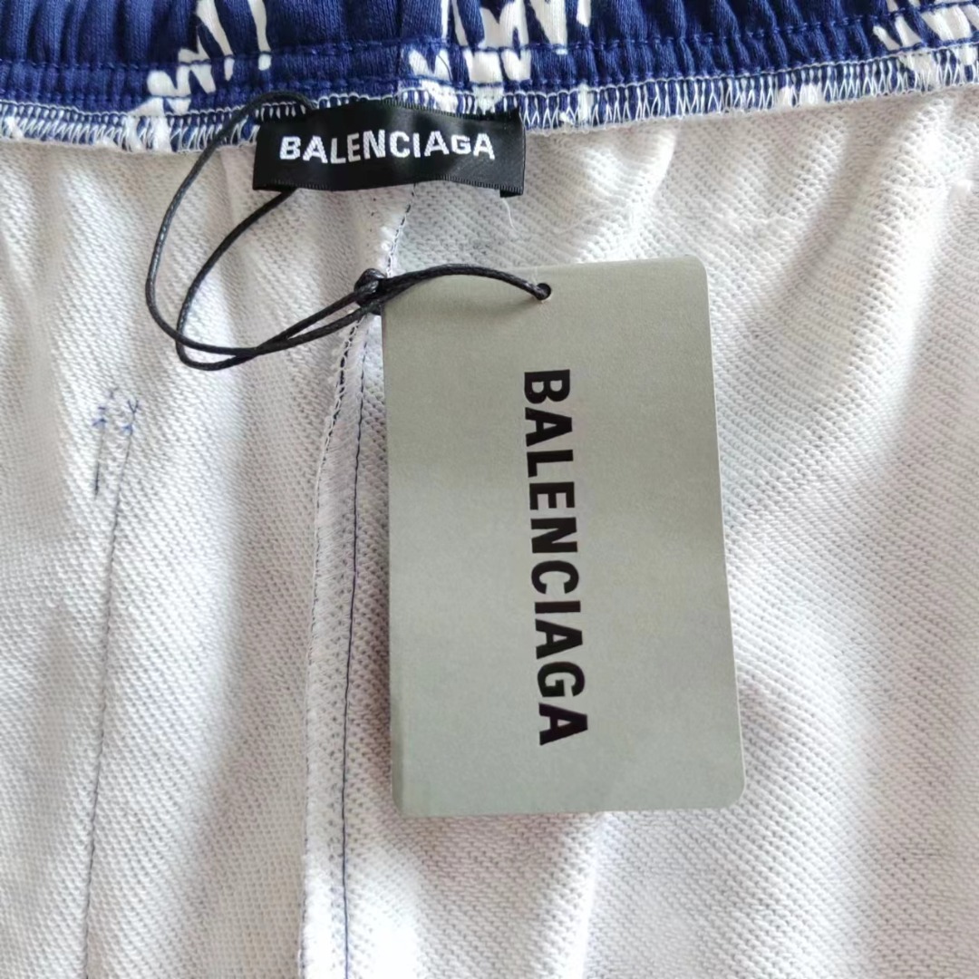 BALENCIAGA/巴黎世家 满印字母简约LoGO标识五分裤