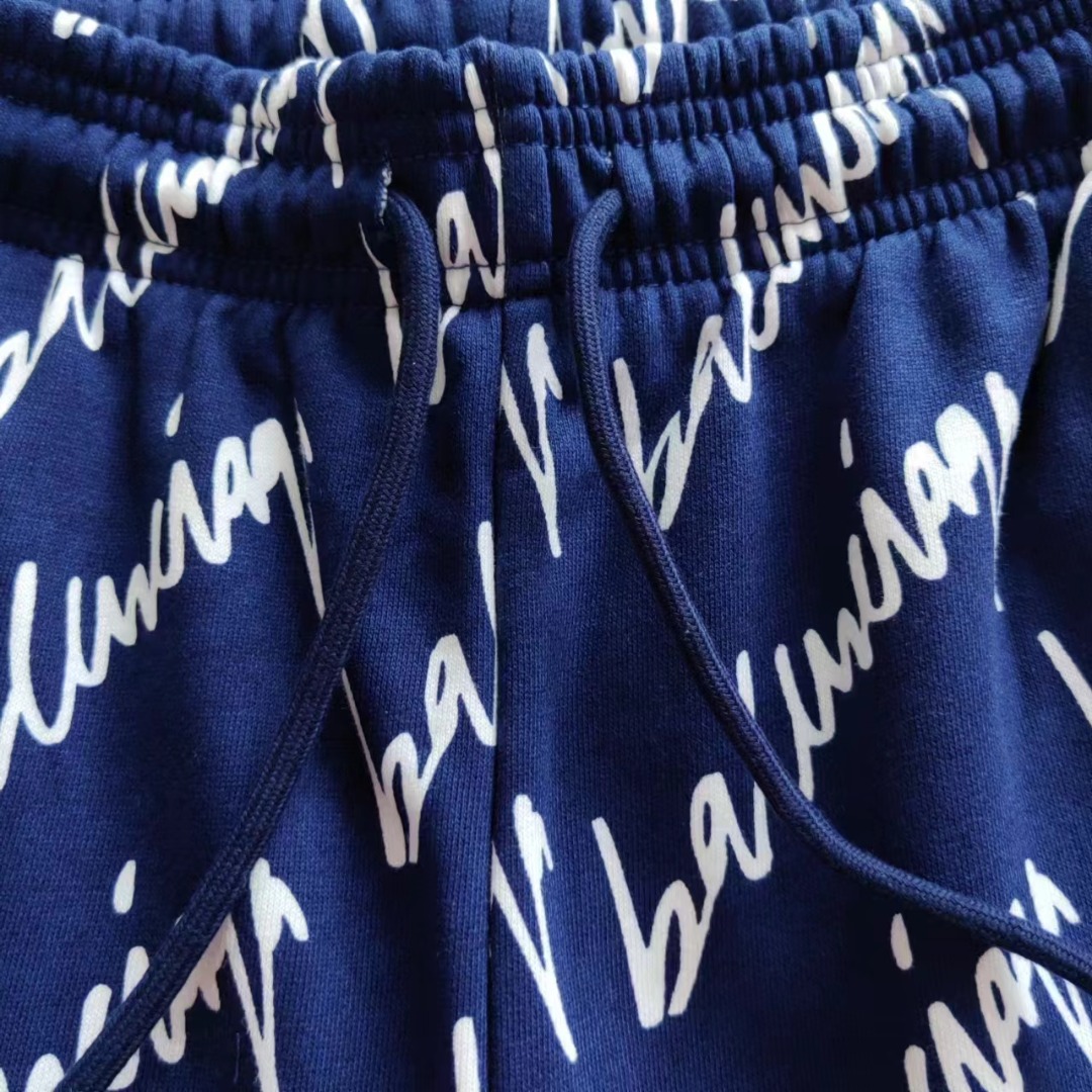 BALENCIAGA/巴黎世家 满印字母简约LoGO标识五分裤
