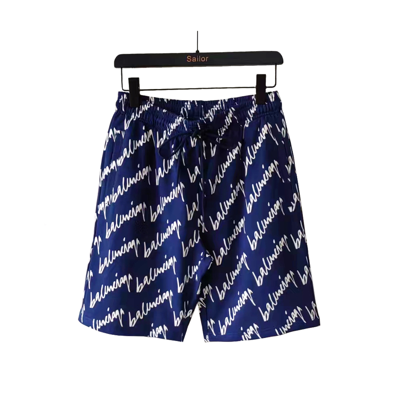 BALENCIAGA/巴黎世家 满印字母简约LoGO标识五分裤