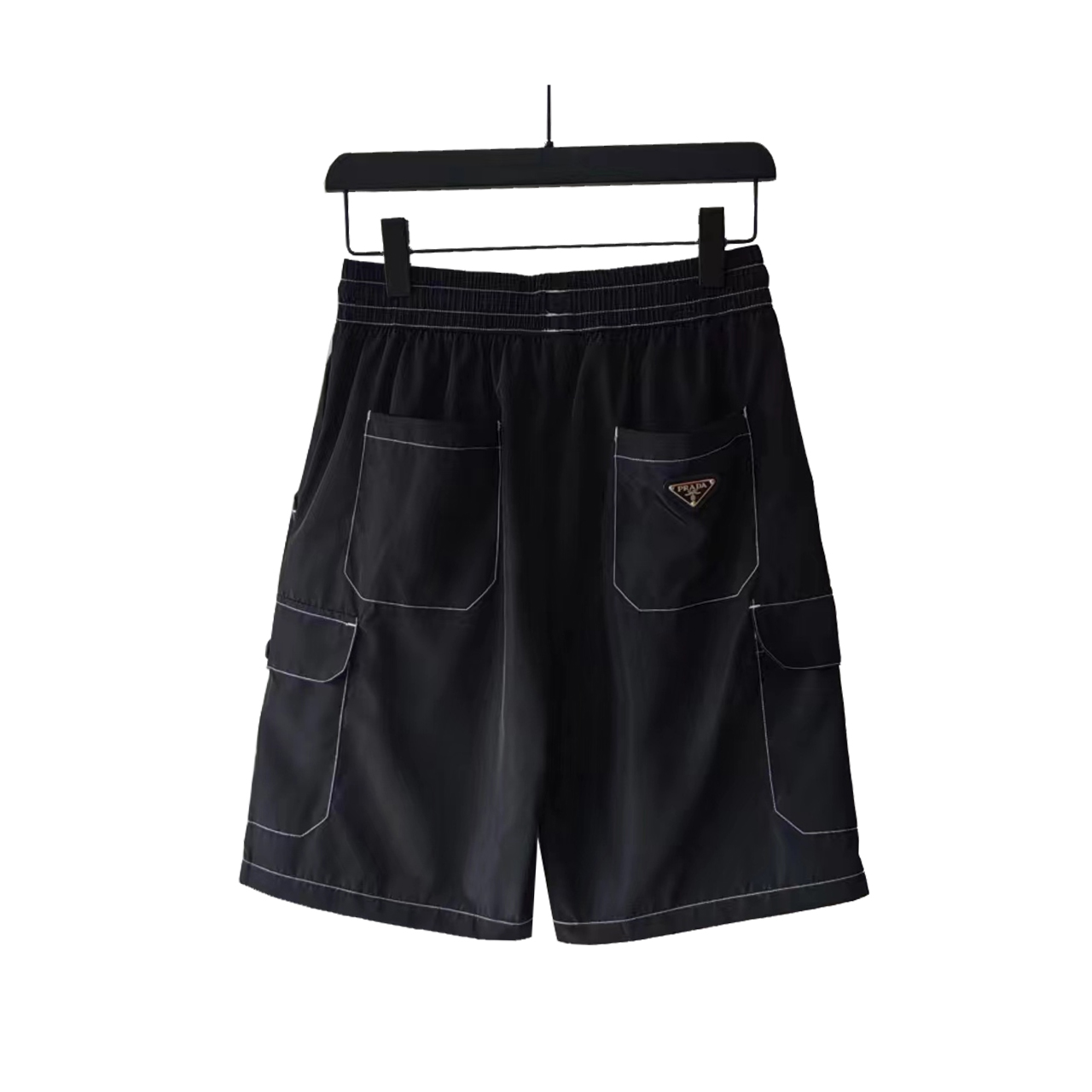 PRADA 普拉达 明线牵线LOGO标识工装短裤