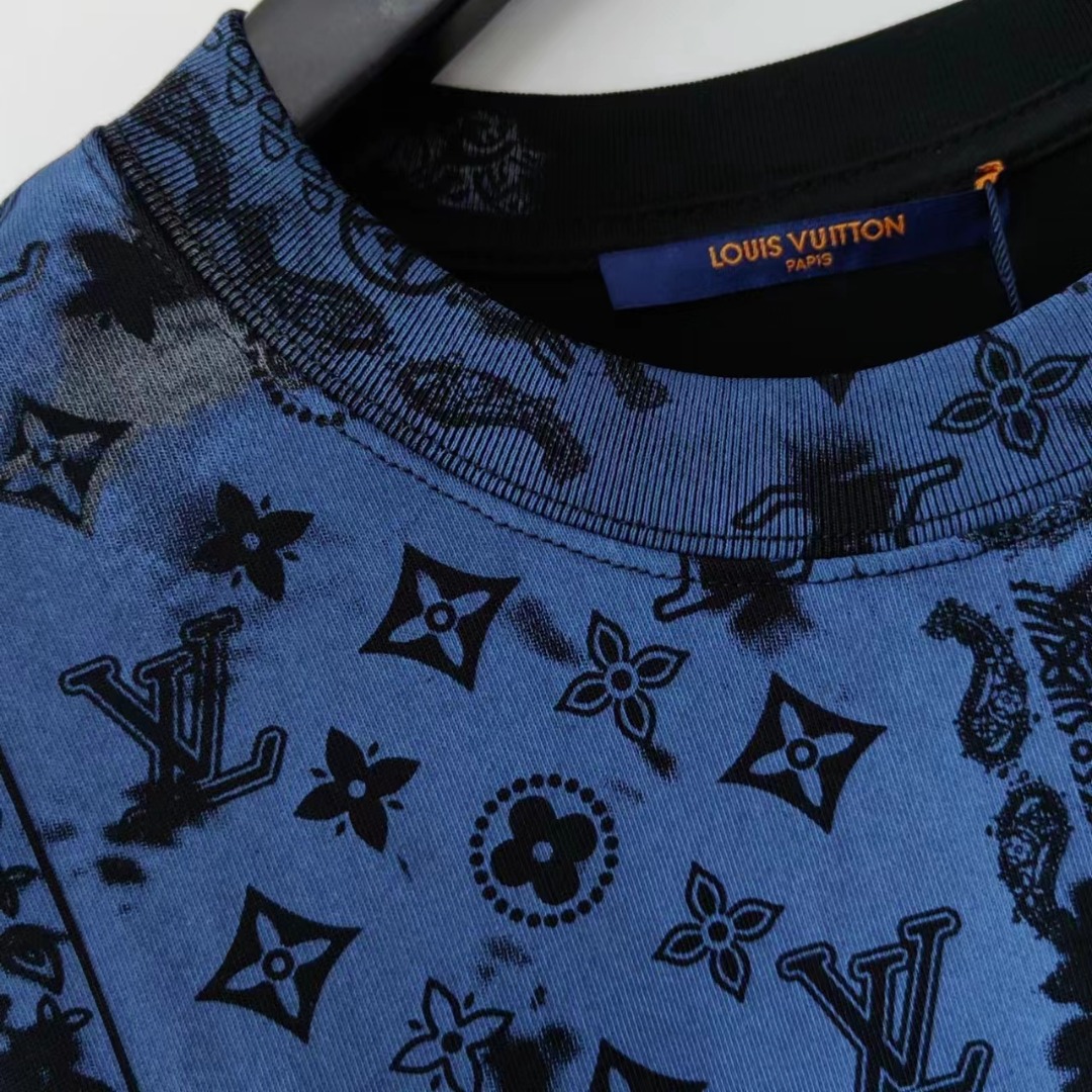 LOUIS VUITTON/路易威登 24SS扎染老花字母印花短袖T恤