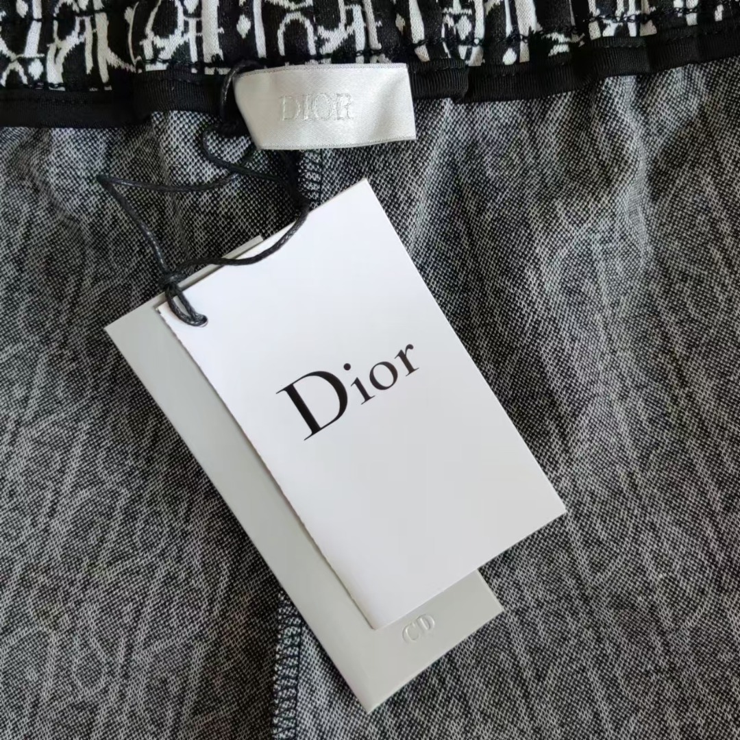DIOR迪奥 满印LOGO标识 五分提花色织带短裤