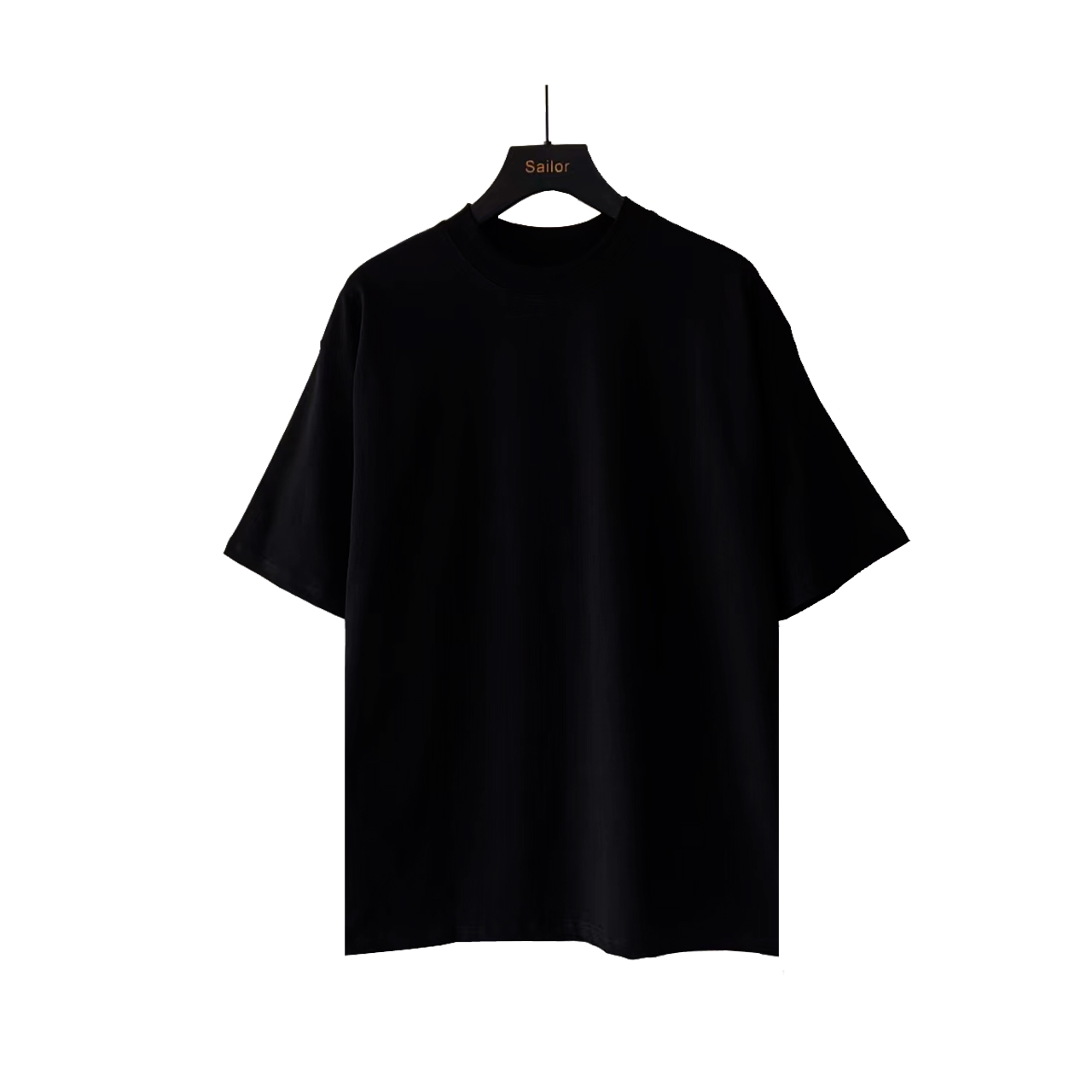 巴黎世家 Balenciaga基础背后烫钻短袖 经典背后烫钻字母 黑色