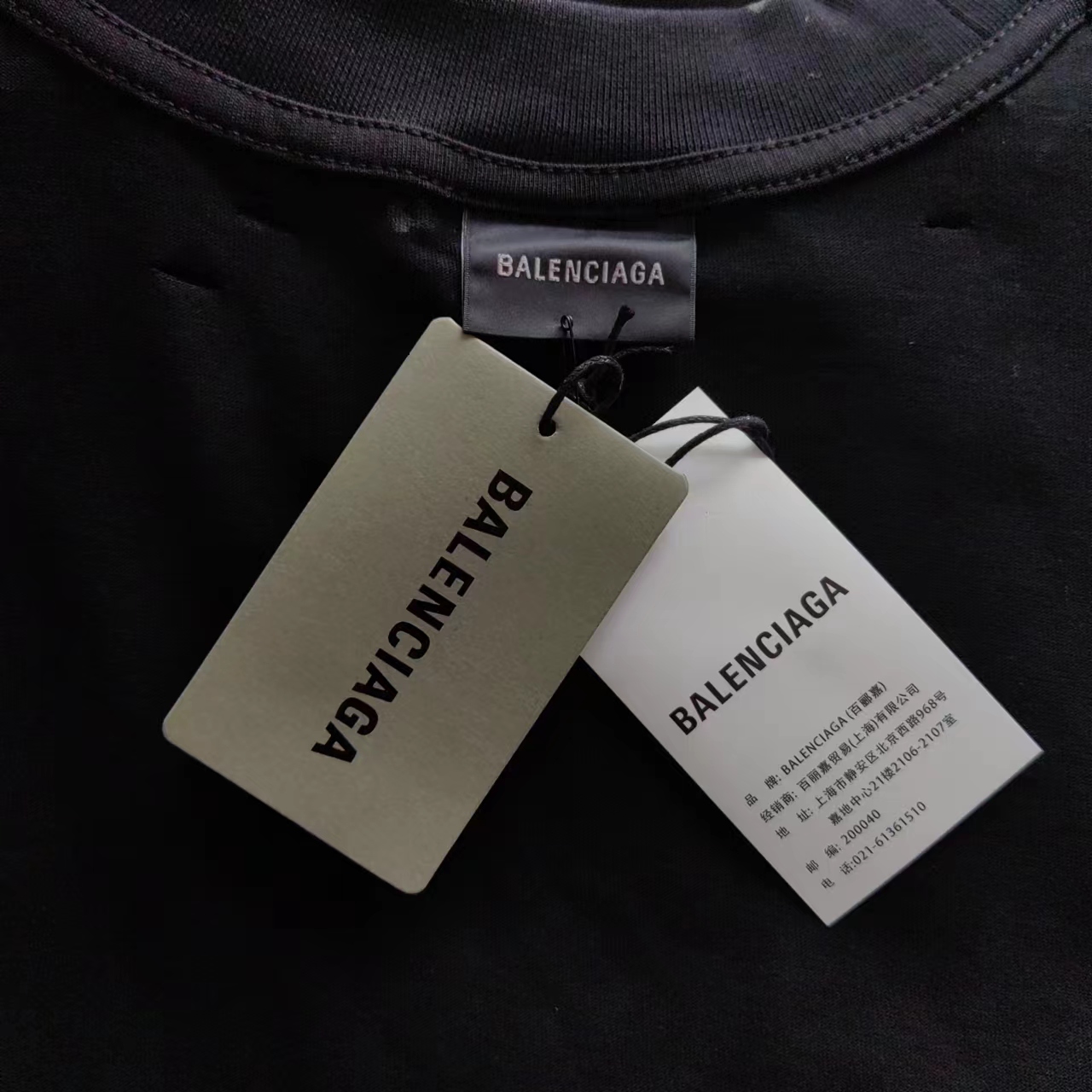 巴黎世家Balenciaga 前后梵文水泥手绘涂鸦短袖 红色