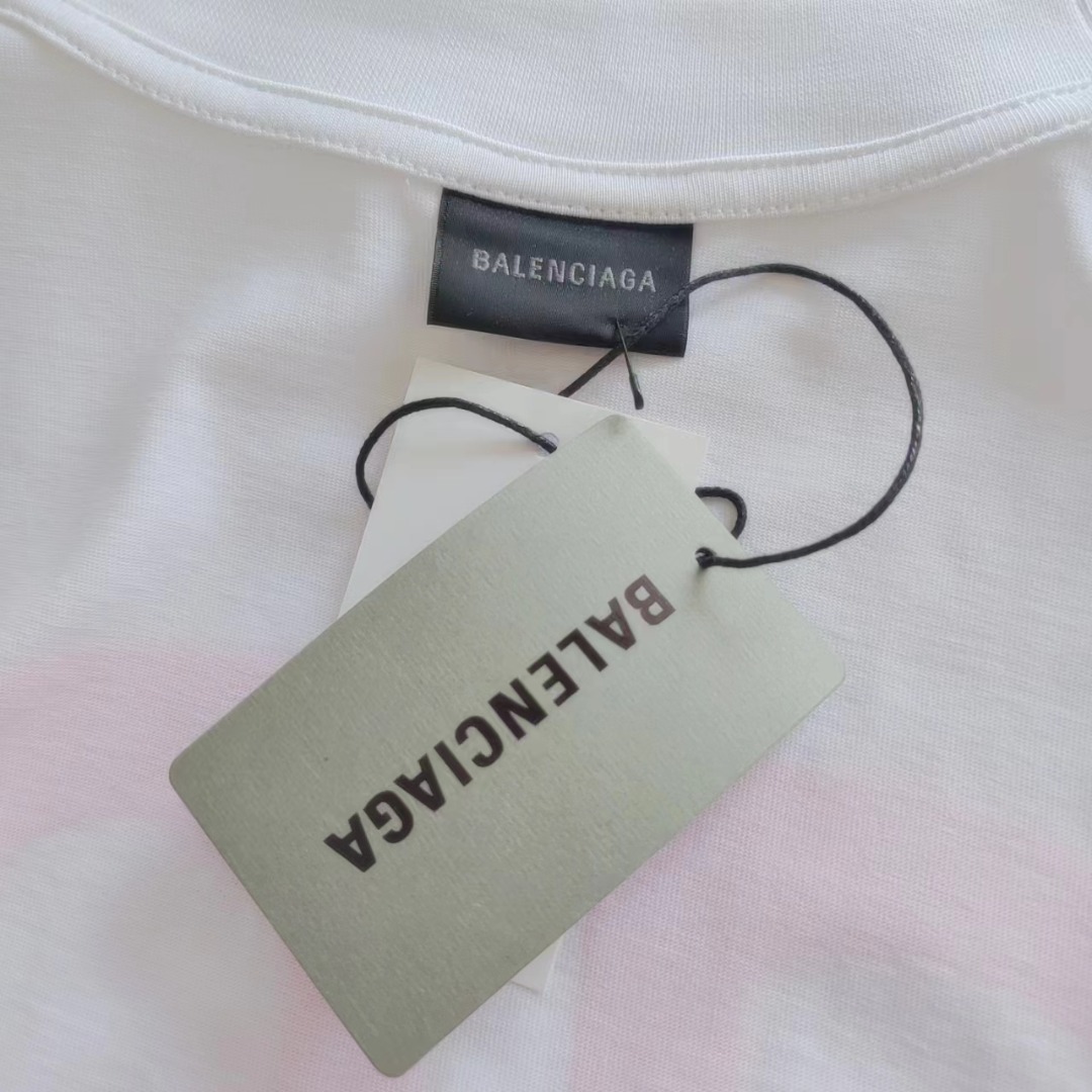 巴黎世家 Balenciaga双B后背印花反光短袖