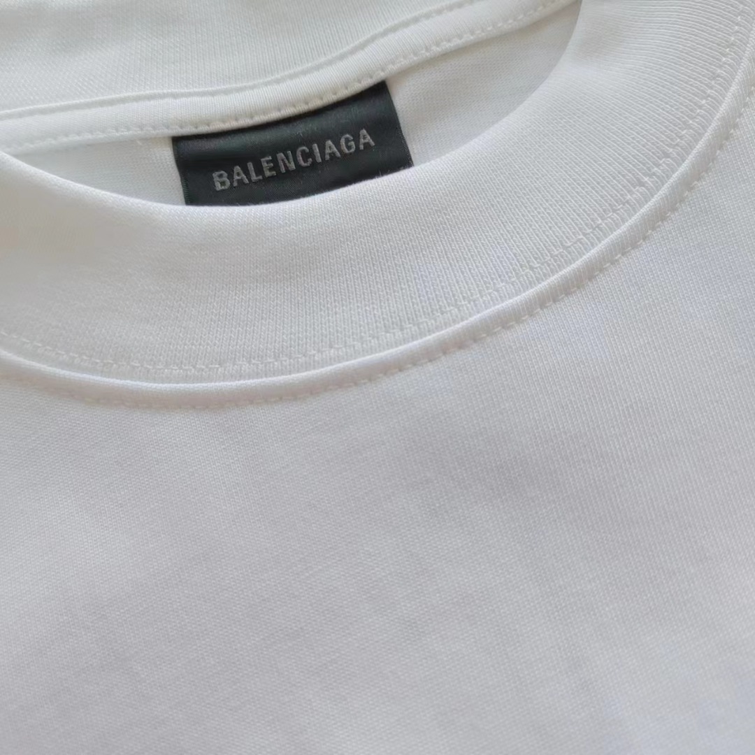 巴黎世家 Balenciaga双B后背印花反光短袖