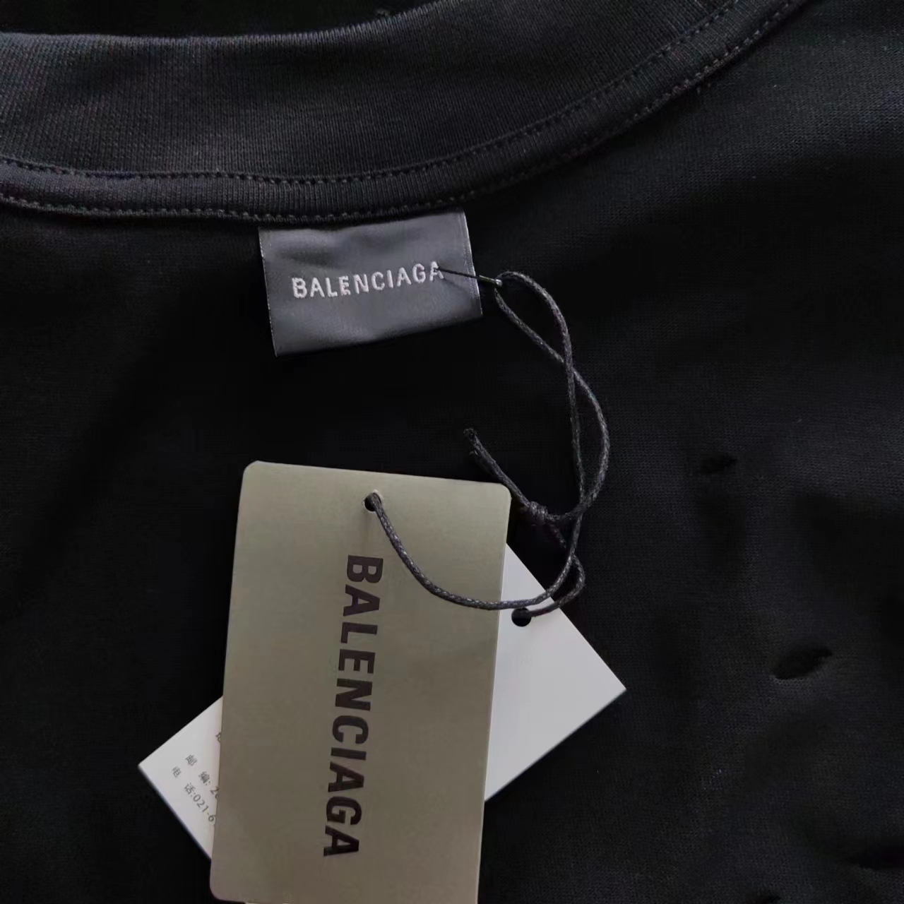 巴黎世家 Balenciaga洗水大破坏Logo撕裂短袖