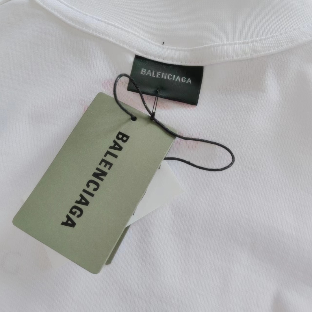 巴黎世家Balenciaga 满Logo赛车服短袖T桖 白色黑色