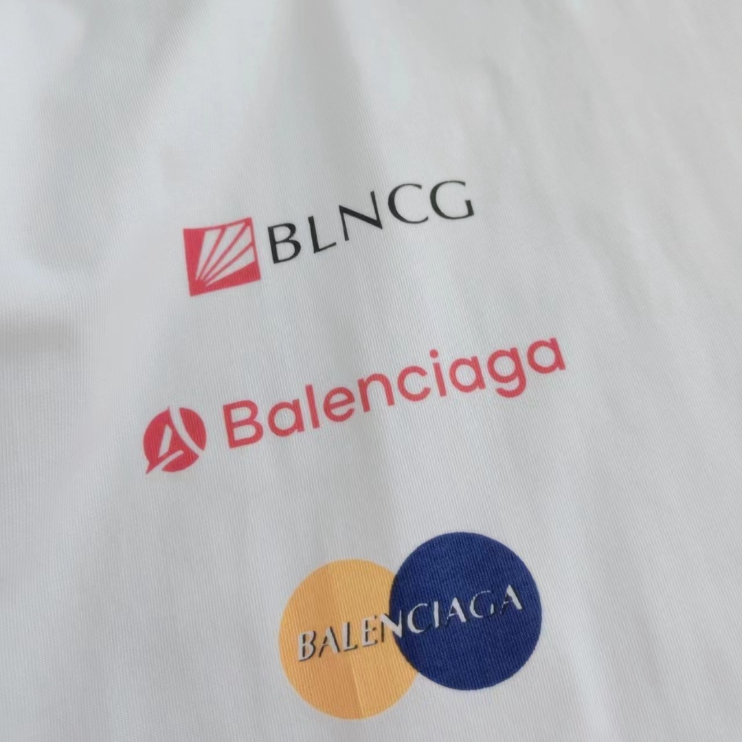 巴黎世家Balenciaga 满Logo赛车服短袖T桖 白色黑色