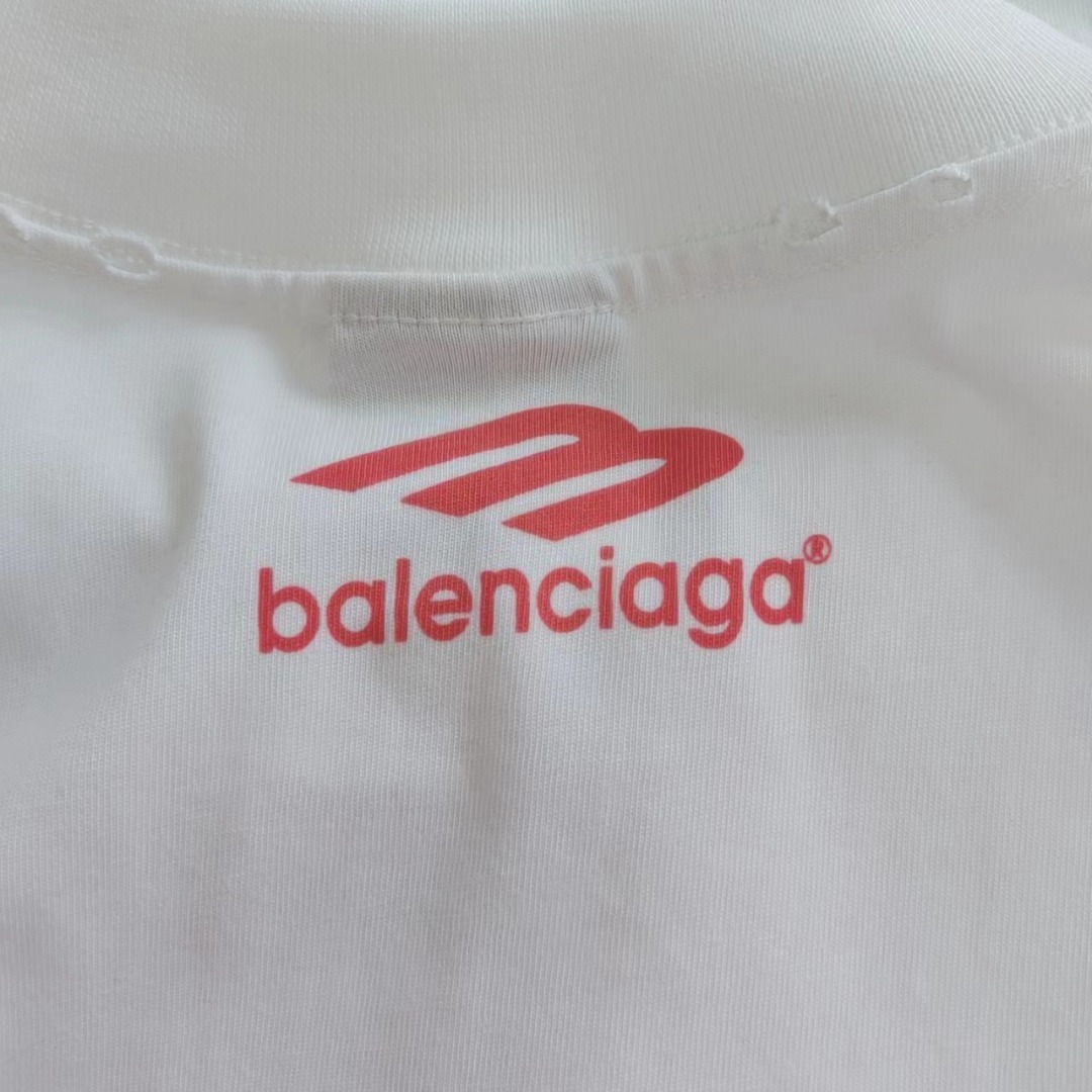 巴黎世家Balenciaga 满Logo赛车服短袖T桖 白色黑色