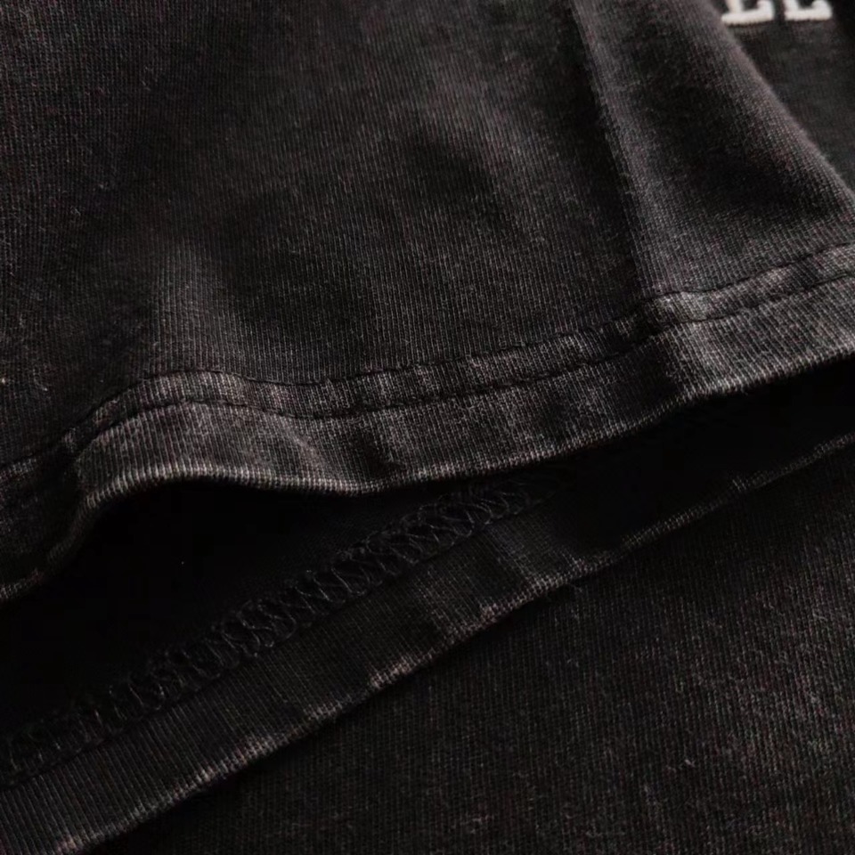 巴黎世家 Balenciaga红色标语刺绣短袖 银灰色