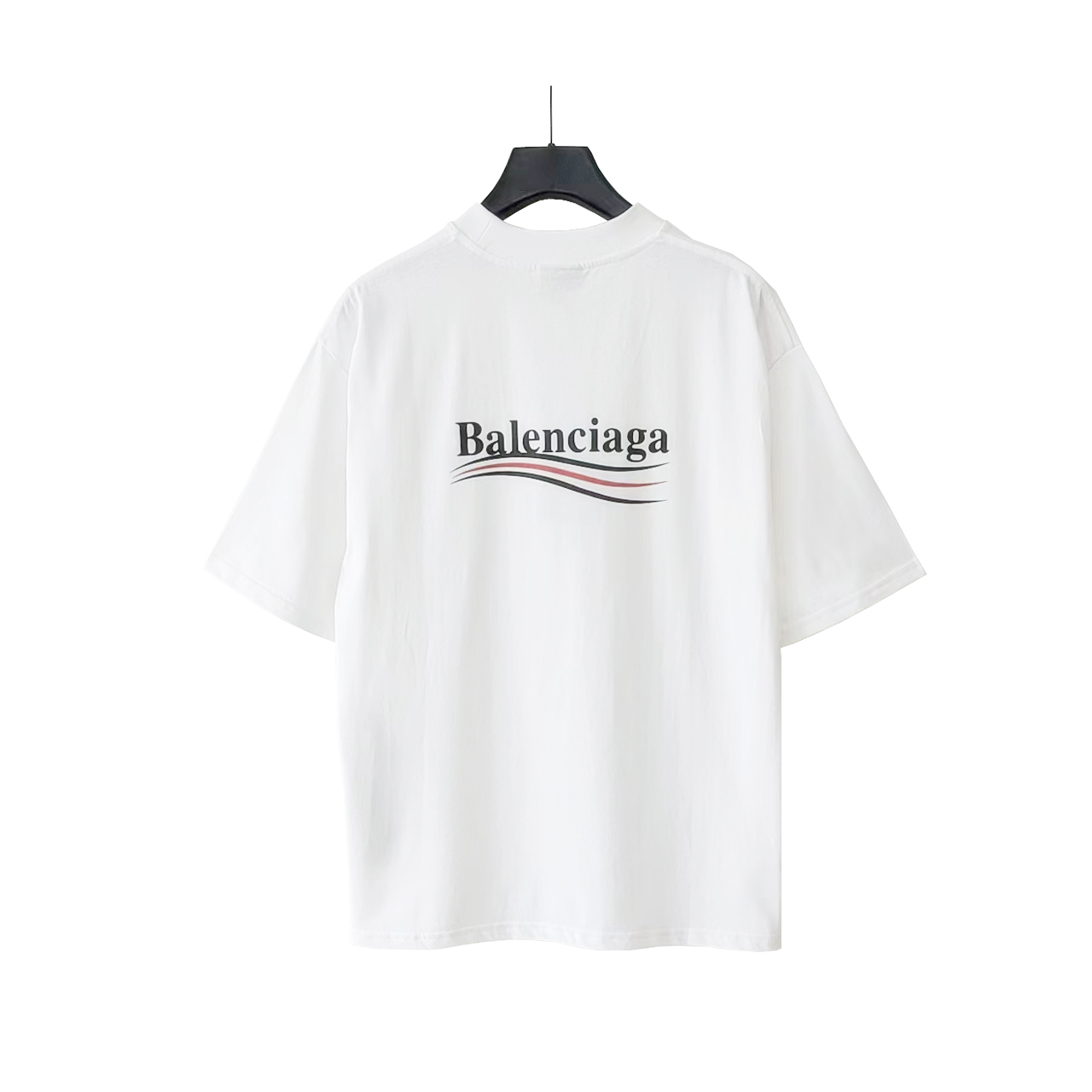 巴黎世家 Balenciaga可乐海浪撕裂破坏短袖 经典可乐波浪印花 白色
