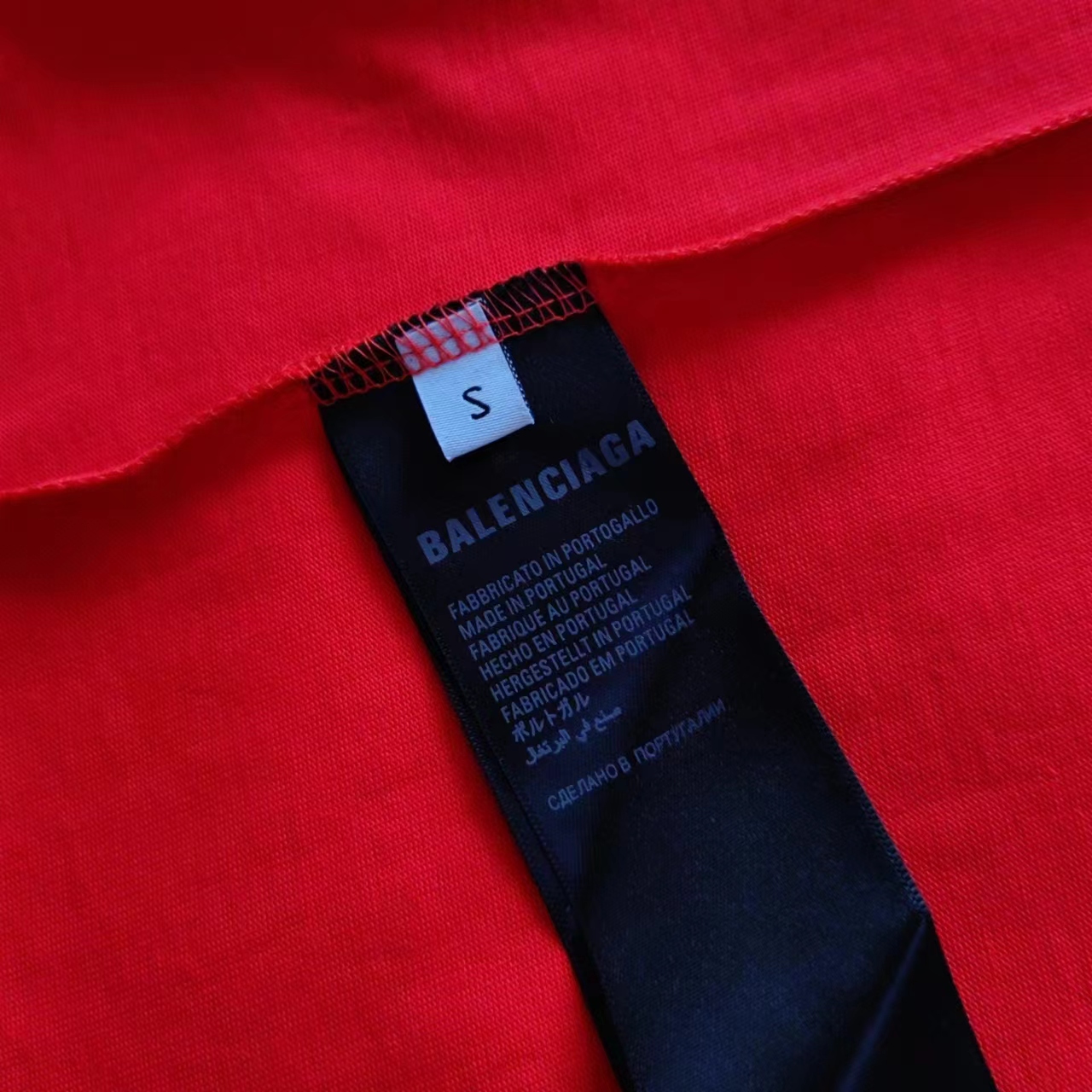 巴黎世家 Balenciaga可乐海浪撕裂破坏短袖 经典可乐波浪印花 红色