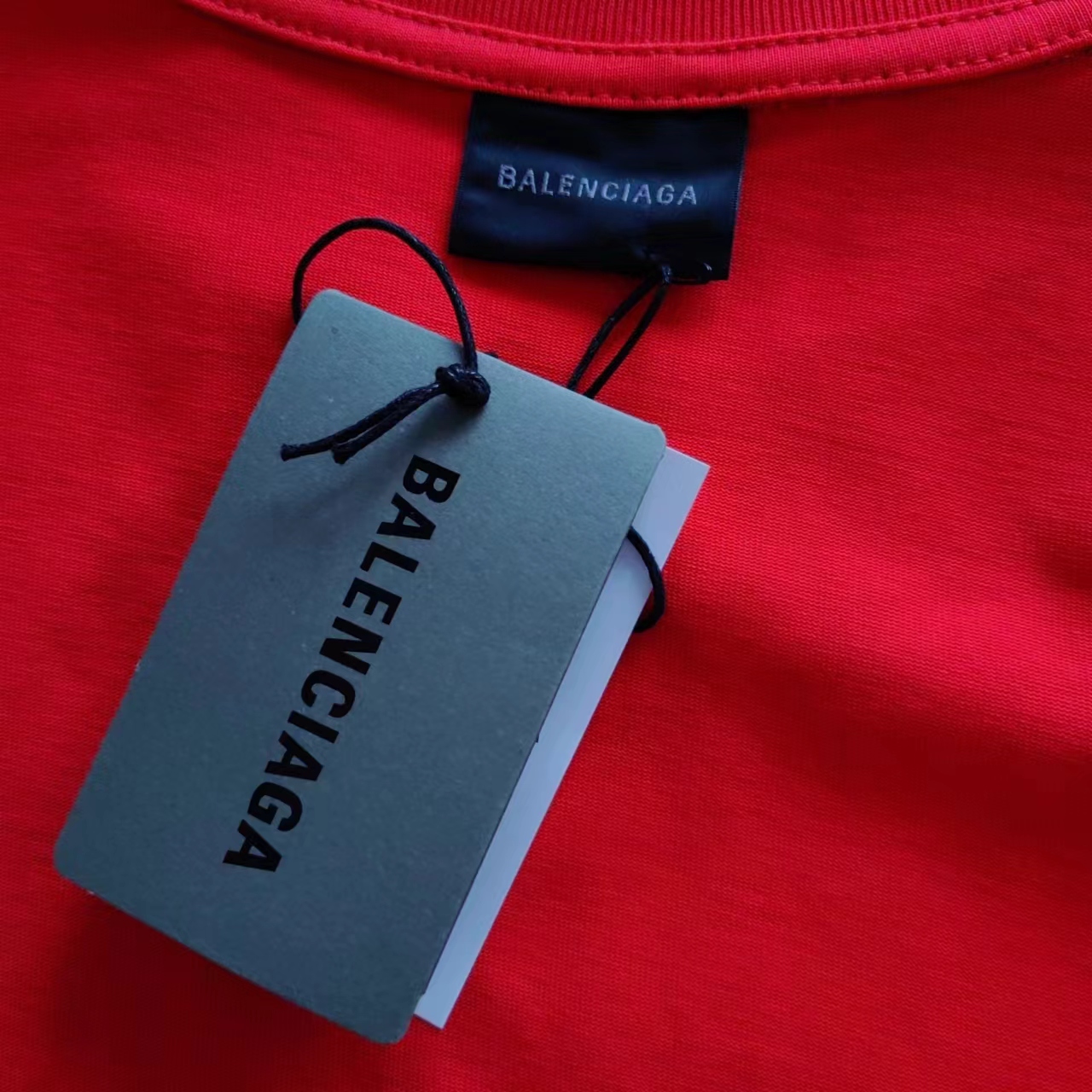 巴黎世家 Balenciaga可乐海浪撕裂破坏短袖 经典可乐波浪印花 红色