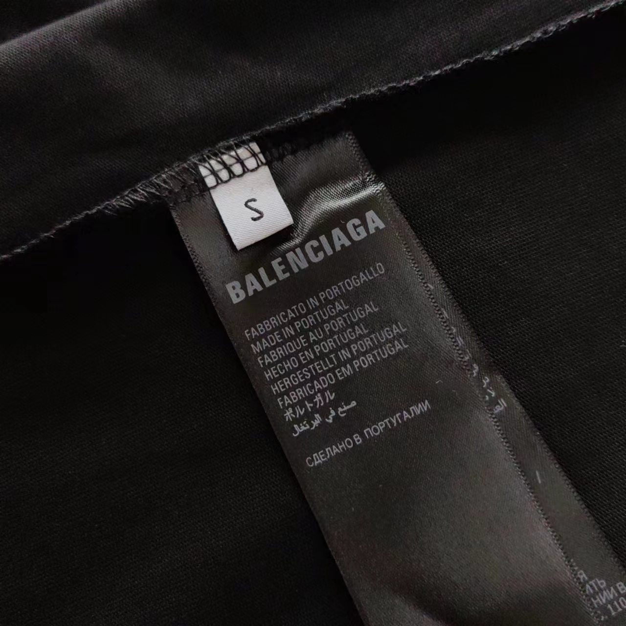 巴黎世家 Balenciaga可乐海浪撕裂破坏短袖 经典可乐波浪印花 黑色