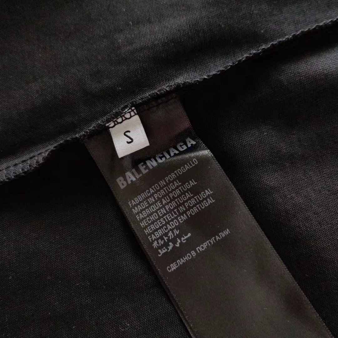 巴黎世家 Balenciaga 重影前后印花短袖 白色 黑色