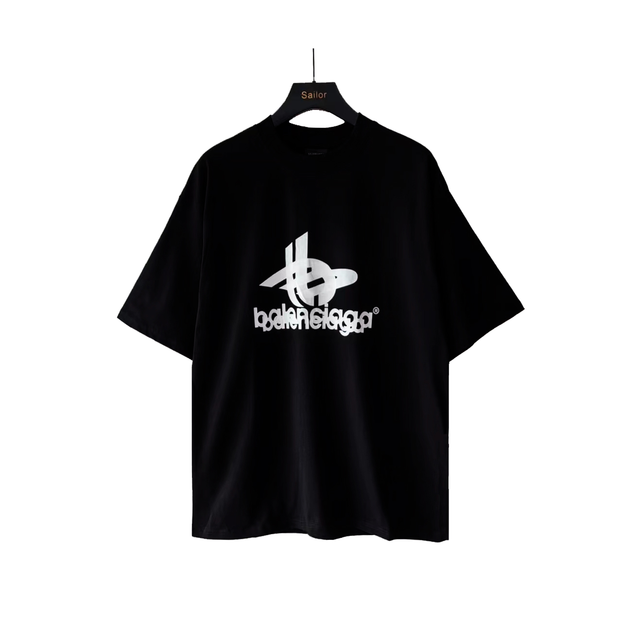 巴黎世家 Balenciaga 重影前后印花短袖 白色 黑色