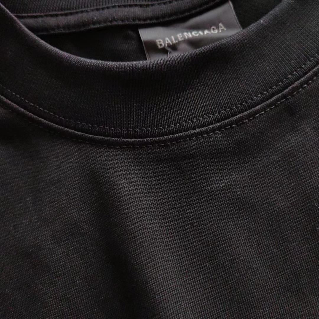巴黎世家 Balenciaga 重影前后印花短袖 白色 黑色