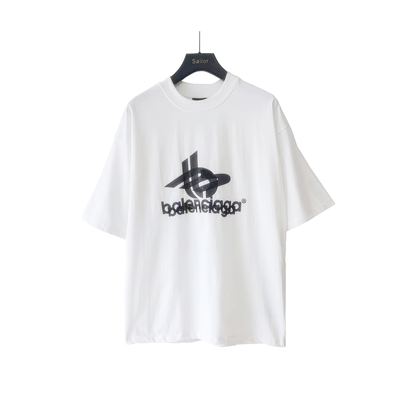 巴黎世家 Balenciaga 重影前后印花短袖