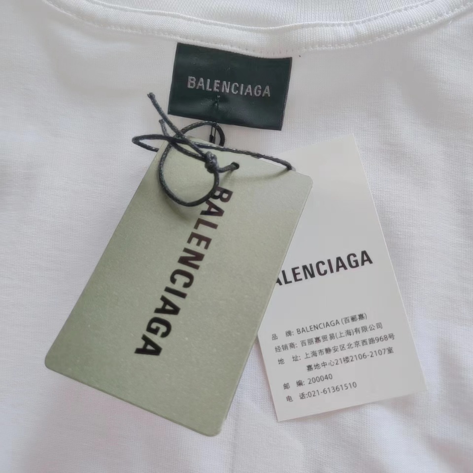 巴黎世家 Balenciaga 重影前后印花短袖