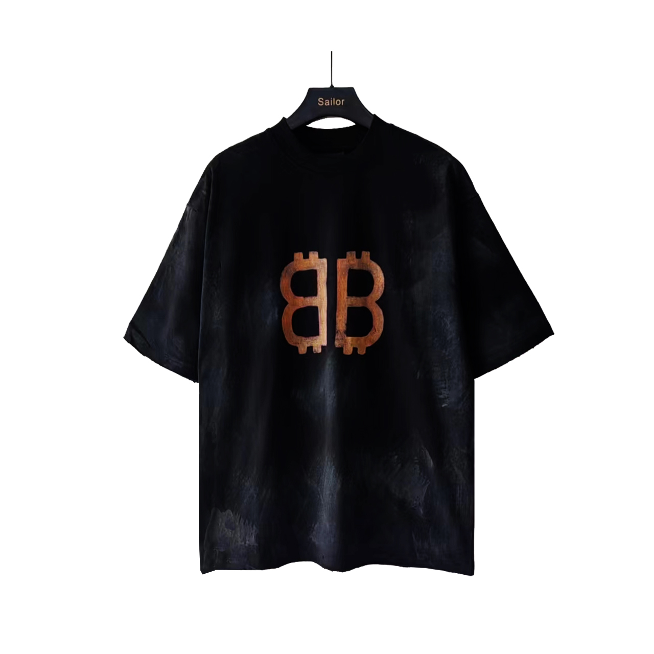 巴黎世家Balenciaga 前后双B水泥手绘短袖