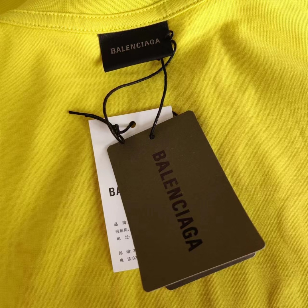 巴黎世家Balenciaga新款火焰字母logo短袖 进口椭圆机处理