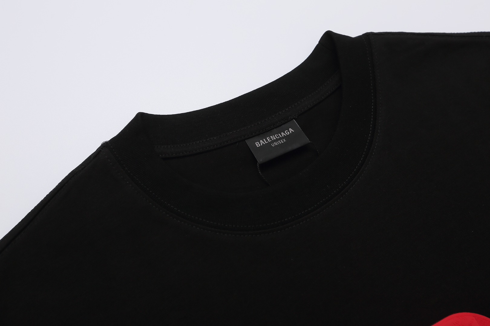 Balenciaga/巴黎世家 硅胶爆裂纹Logo短袖T恤 白色 黑色