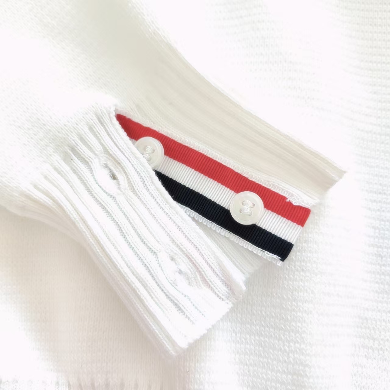 TB双袖标拉链开衫羊毛混纺毛衣 THOM BROWNE 汤姆布朗 .TB双袖标拉链毛衣开衫