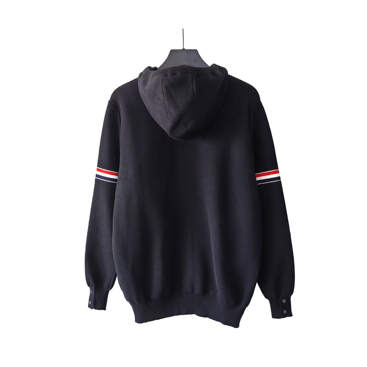 THOM BROWNE 汤姆布朗 .TB双袖标拉链毛衣开衫 料子采用羊毛混纺