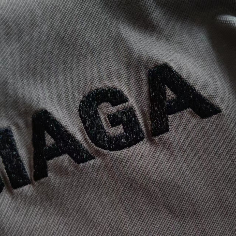 巴黎世家 Balenciaga基础前后字母刺绣短袖 经典前后Logo绣花 进口绣花机万针刺绣