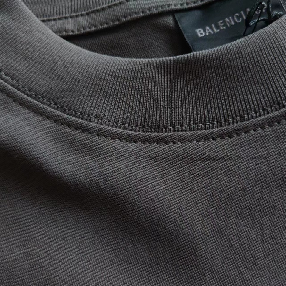巴黎世家 Balenciaga基础前后字母刺绣短袖 经典前后Logo绣花 进口绣花机万针刺绣