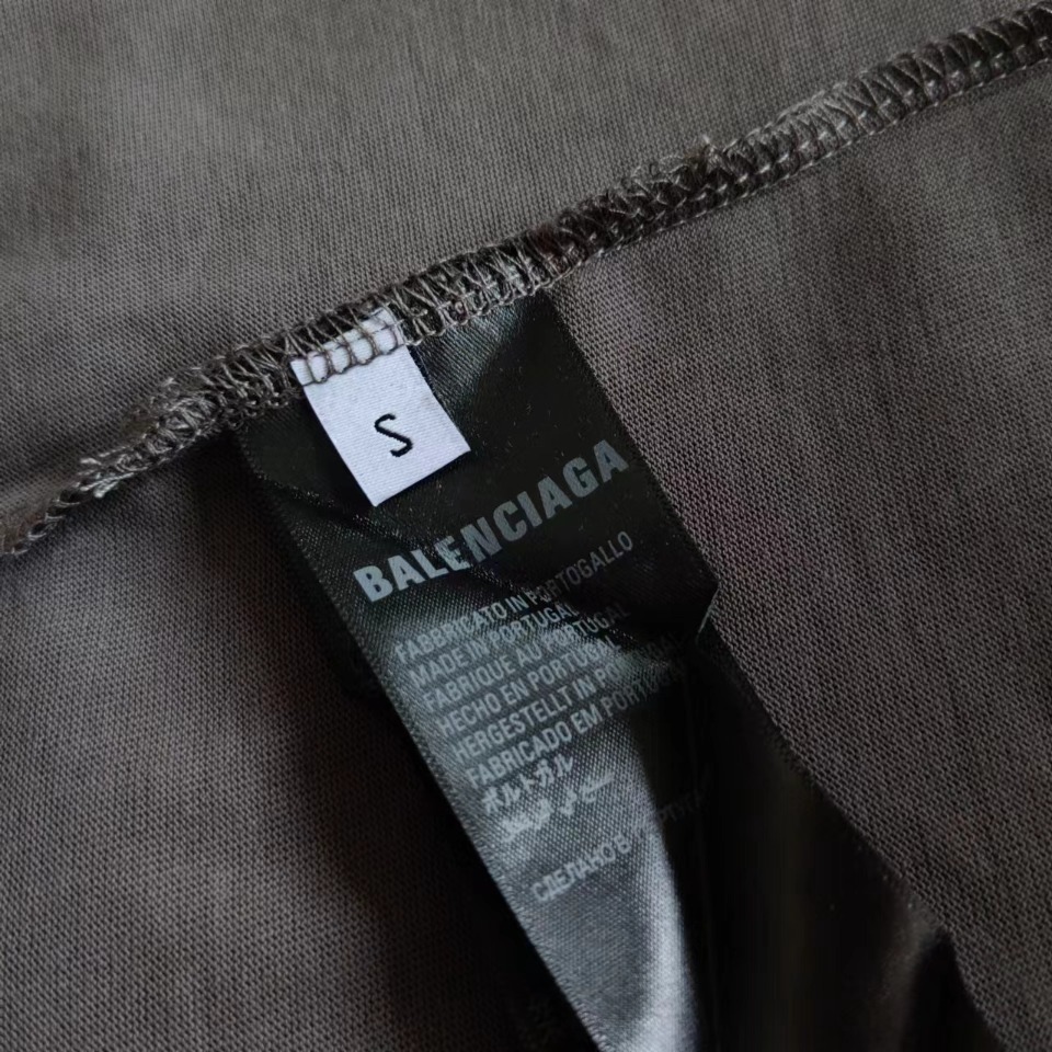 巴黎世家 Balenciaga基础前后字母刺绣短袖 经典前后Logo绣花 进口绣花机万针刺绣